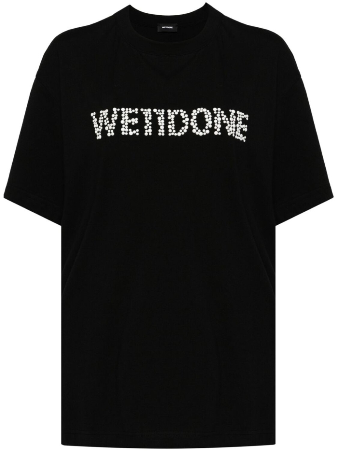 

We11done футболка с жемчужным логотипом, черный