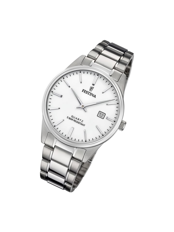 

Аналоговые наручные часы Festina Classic, серебристые, средний размер (примерно 39 мм)