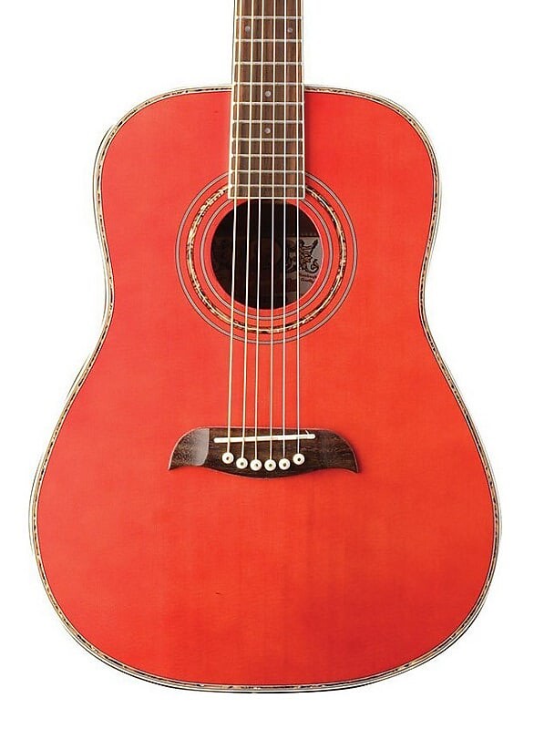 

Акустическая гитара Oscar Schmidt OGHSTR-A 1/2 Dreadnought Acoustic Guitar. Trans Red