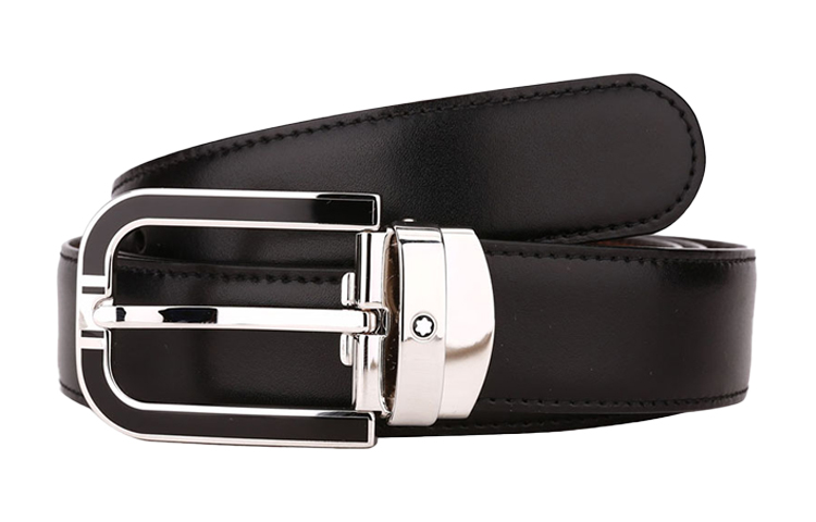 

Кожаный ремень мужской черный коричневый 3 см MONTBLANC