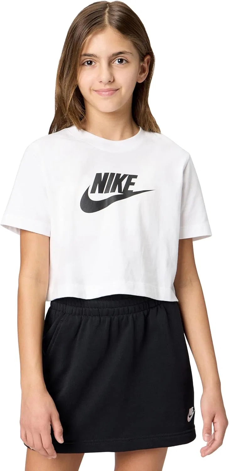 Футболка для девочек Nike с логотипом, белый