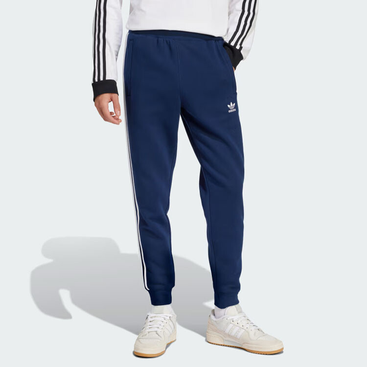 Повседневные брюки с тремя полосками, мужские, синие Adidas Originals, синий — фото 2
