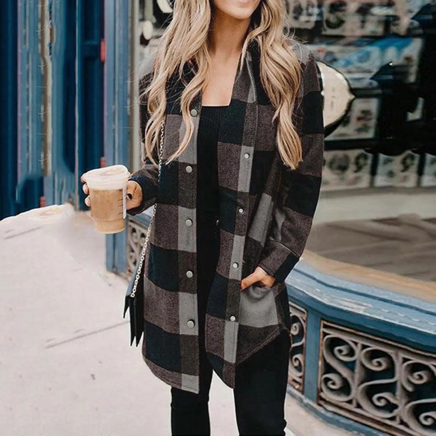 Блуза, длинный рукав, Button-Down, светло-серый — фото 3