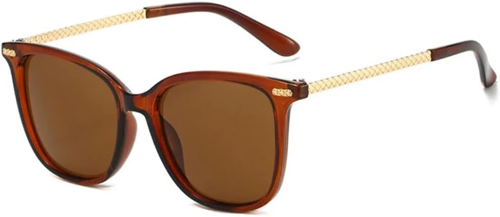 

Винтажные модные солнцезащитные очки «кошачий глаз» для женщин, мужчин и мужчин, популярные ретро-классические очки для вождения с защитой от УФ-излучения UV400 TVTBBVV, Brown-brown