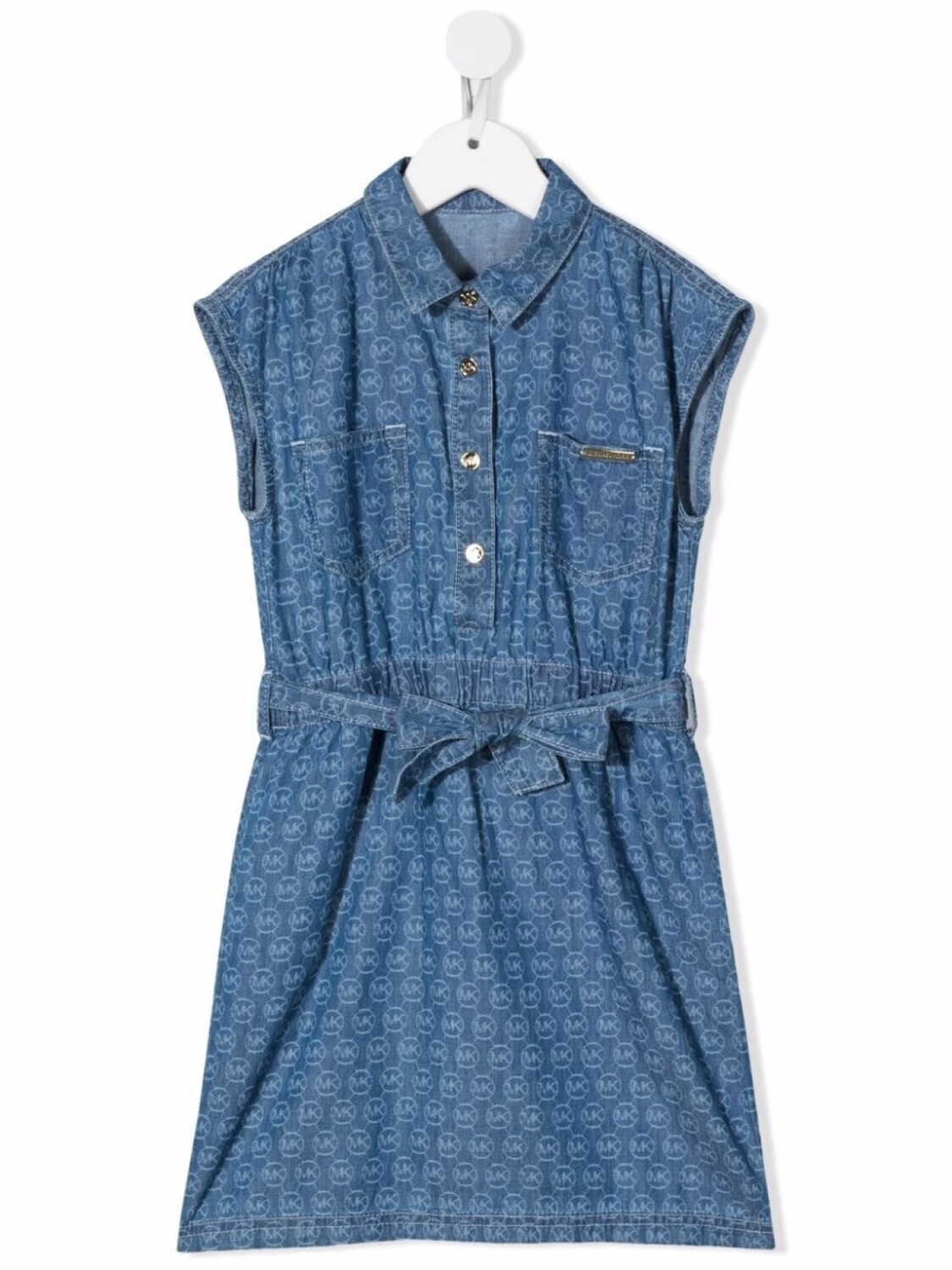

Michael Kors Kids платье-рубашка с монограммой, синий