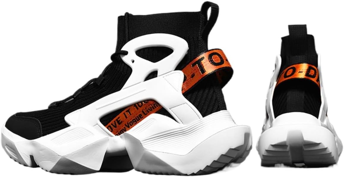 

Мужские кроссовки y2k футуристического стиля с высоким верхом и геометрическим дизайном Ctkvbmeoi, белый/черный