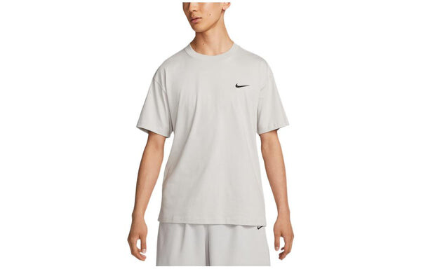 Футболка Men's Nike Solid Color Ribbed Collar Back Printing Short Sleeve Gray T-Shirt, мультиколор — фото 2