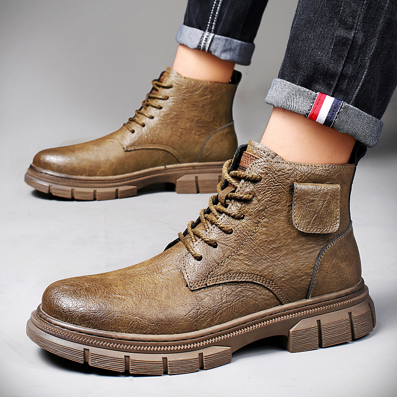 Bull Thunder Кроссовки Crew Martin мужские утепленные черные, цвет Black Insulated Shoes — фото 3