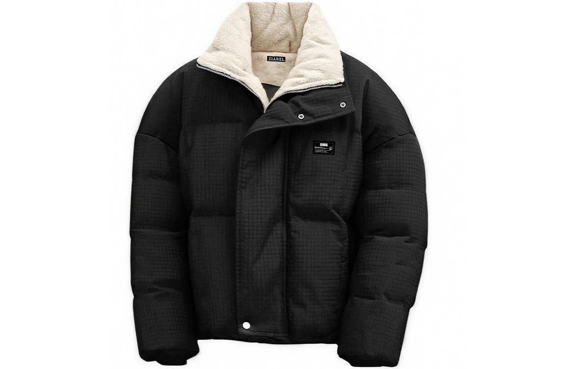 

Пуховик Unisex Stand Collar Thickened Padded Puffer Jacket ZIAREL, phantom черный[removable logo]