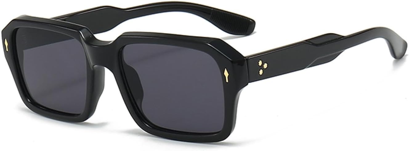 

Солнцезащитные очки квадратной формы с красными линзами для женщин, винтажные, с заклепками, модные, с прозрачными градиентными линзами, защита от УФ-излучения UV400. Солнцезащитные очки прямоугольной формы для мужчин WNCKSQ, C3