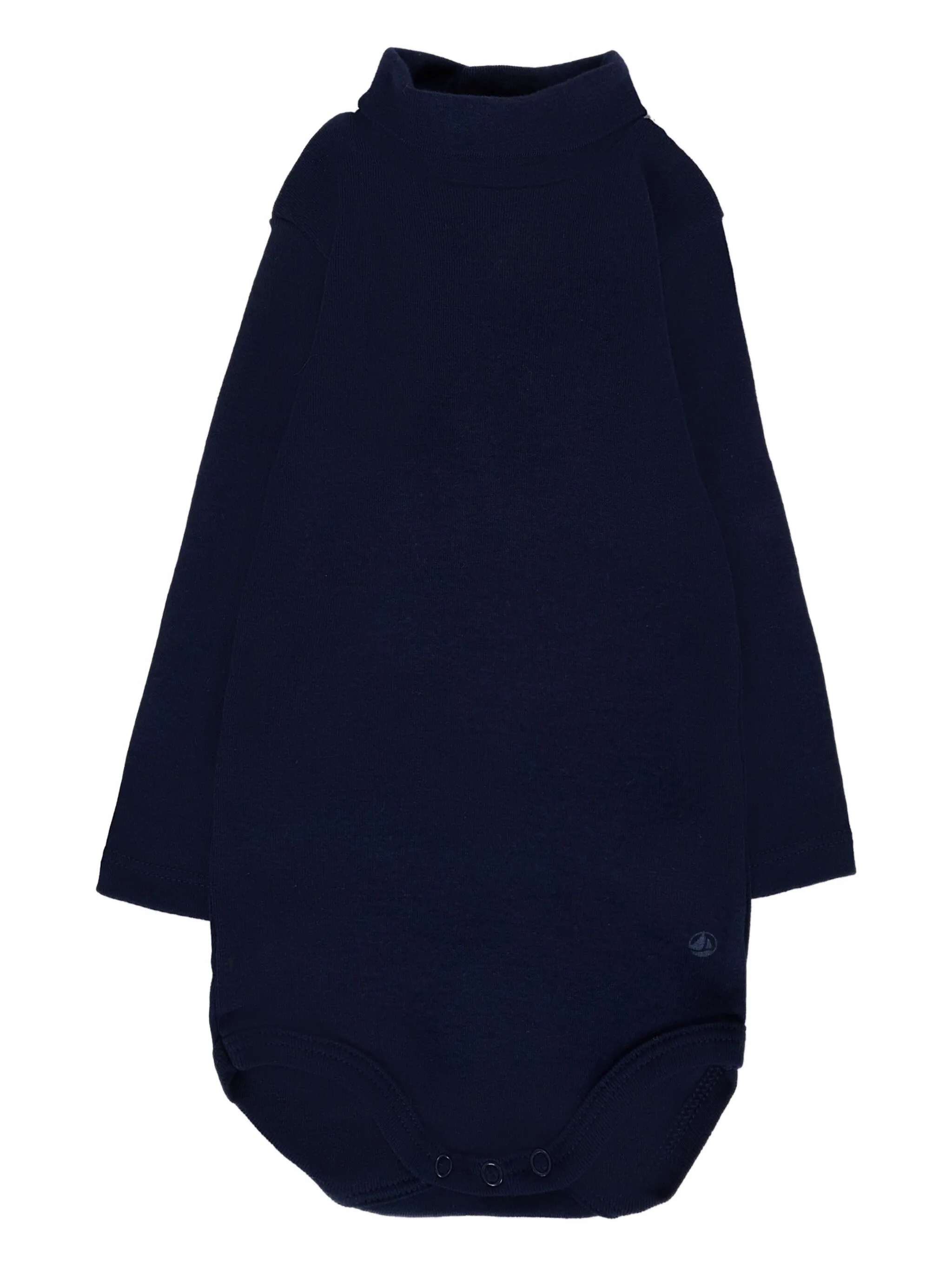 

Боди с длинными рукавами и высоким воротником Petit Bateau, черный