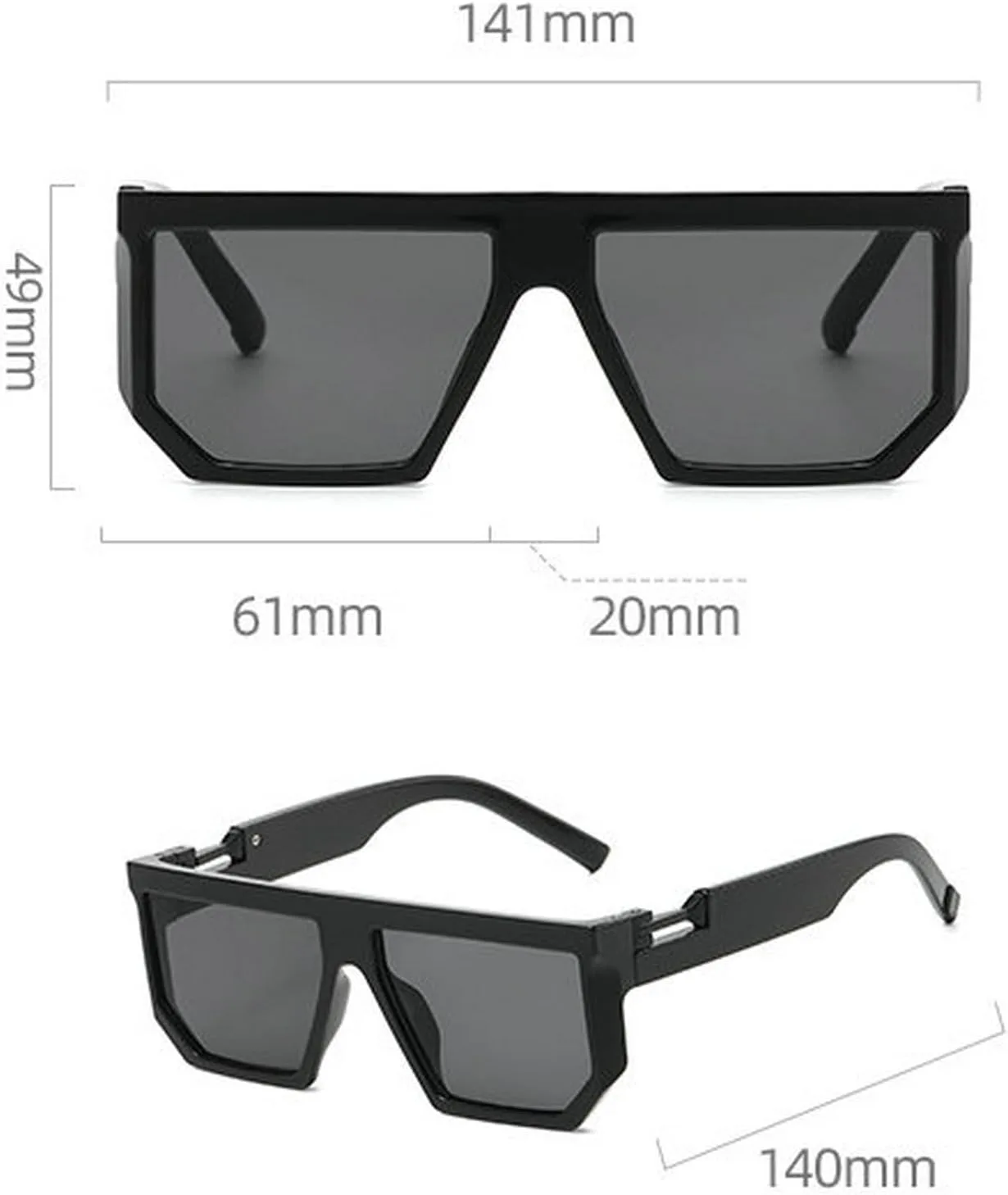 

Солнцезащитные очки COTIA Fashion Square для женщин и мужчин в стиле ретро, ​​увеличенного размера, прямоугольной формы, панк-стиль, с оригинальным дизайном, Clear