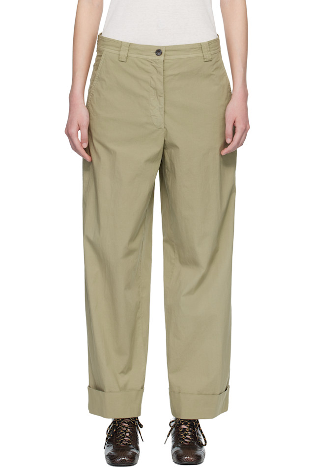 

Dries Van Noten Бежевые брюки из эластичного хлопка