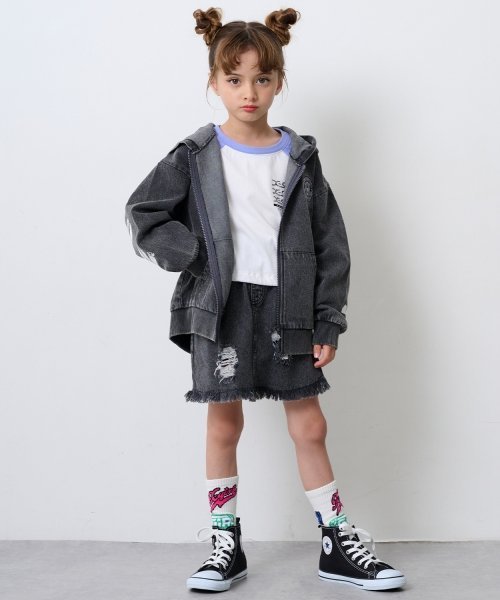 Смятая обрезанная юбка X-girl Stages, Black