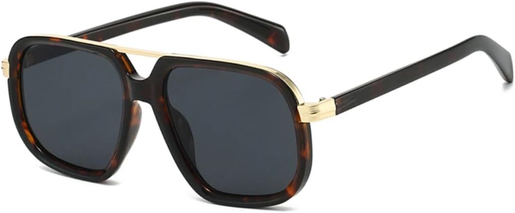 

Популярные модные солнцезащитные очки с двойной перемычкой для женщин, ретро-градиентные очки с защитой от УФ-излучения UV400 для мужчин, для активного отдыха на природе UATXTAU, Leopard Grey