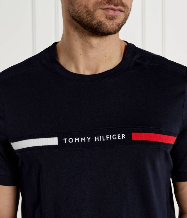 Футболка мужская Tommy Hilfiger с логотипом бренда, синий — фото 4