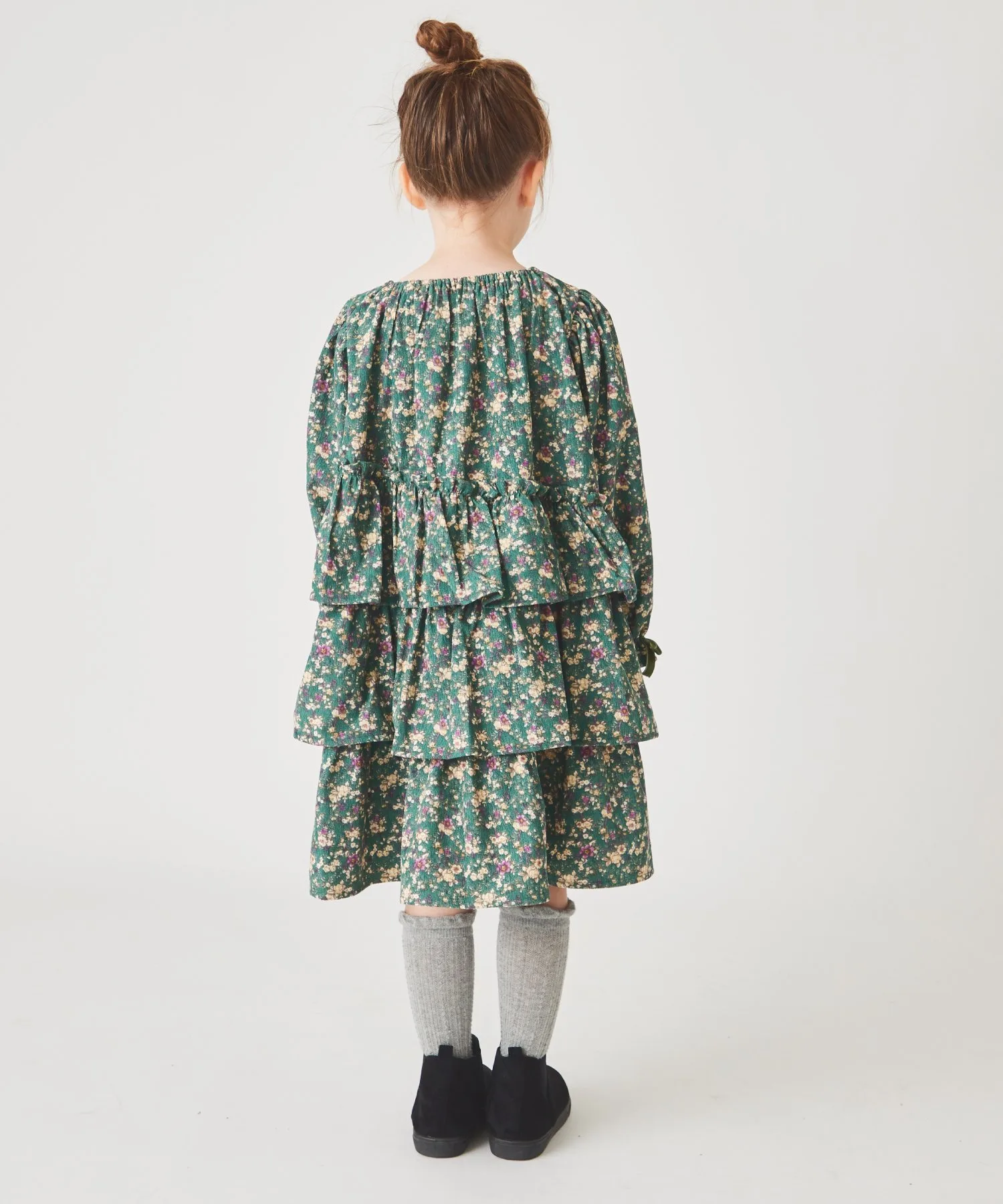 Платье из вельвета с цветочным принтом Ever Closet, green — фото 3