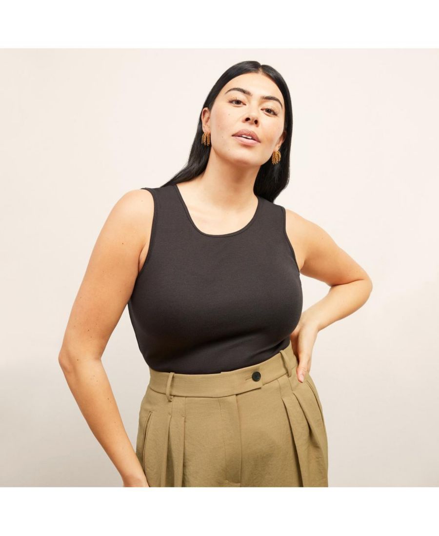 

Женская майка Paige из ребристого хлопка пима MMLaFleur, Black