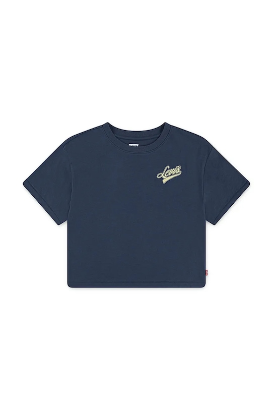 

Детская хлопковая футболка BOXY MEET AND GREET Levi'S, темно-синий