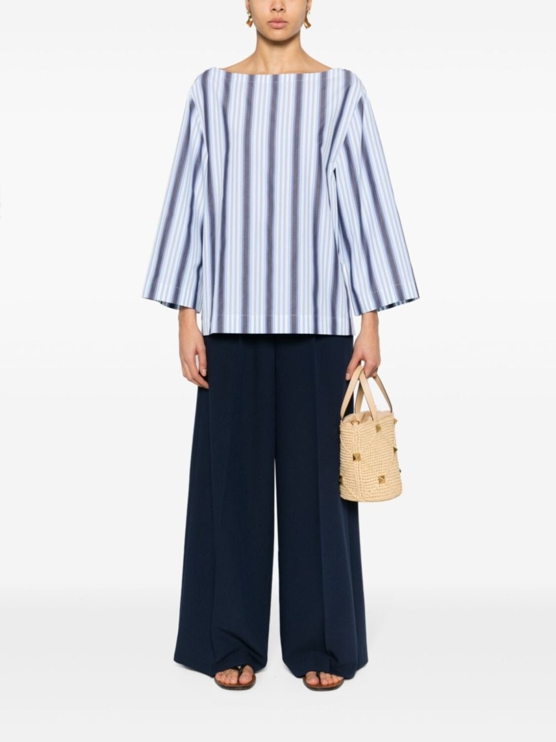 

Alberta Ferretti блузка в полоску, синий