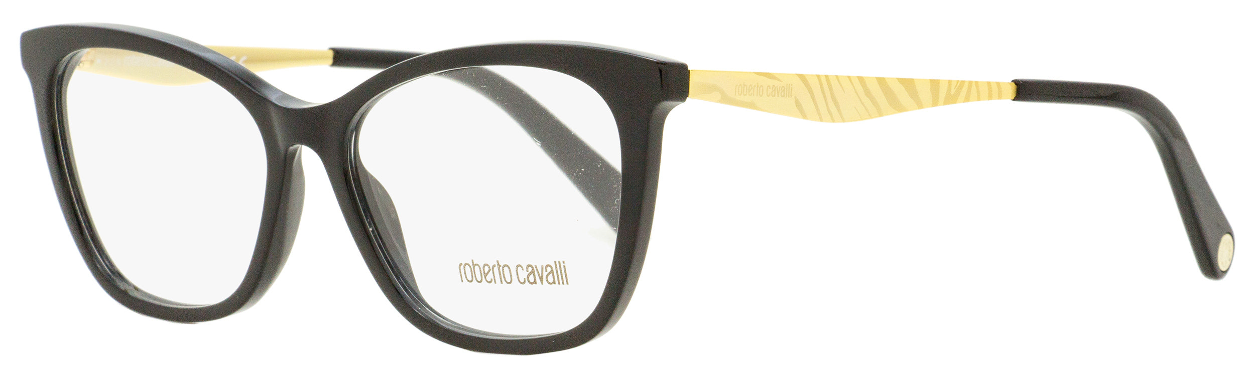 

Женские прямоугольные очки Roberto Cavalli RC5095 001 черные/золотые 54 мм