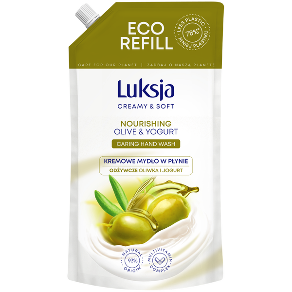 

Поставка жидкого кремообразного мыла, 900 мл Luksja Creamy & soft oliwka i jogurt