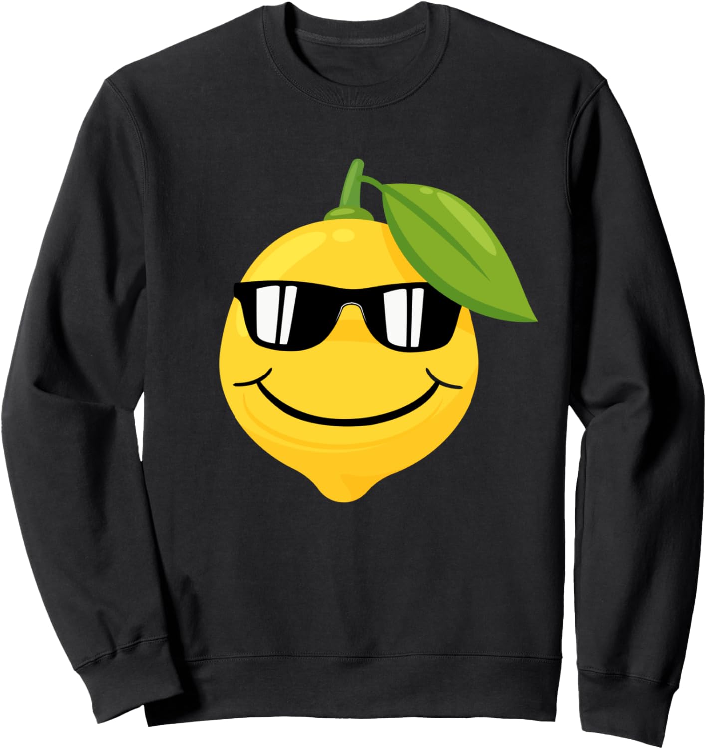 

Улыбающийся лимон в солнцезащитных очках - Забавная толстовка с изображением лимона Funny Fruit Apparel, черный