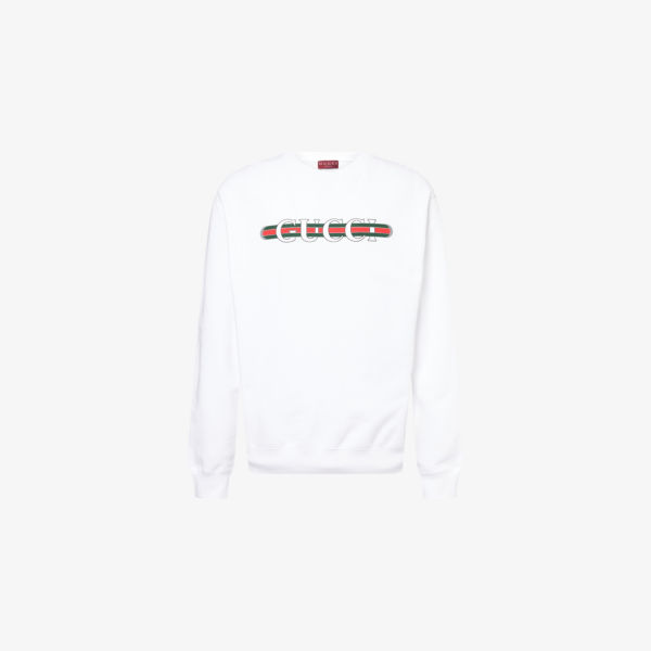 

Свободная худи Gucci из хлопкового джерси с принтом логотипа, мультиколор