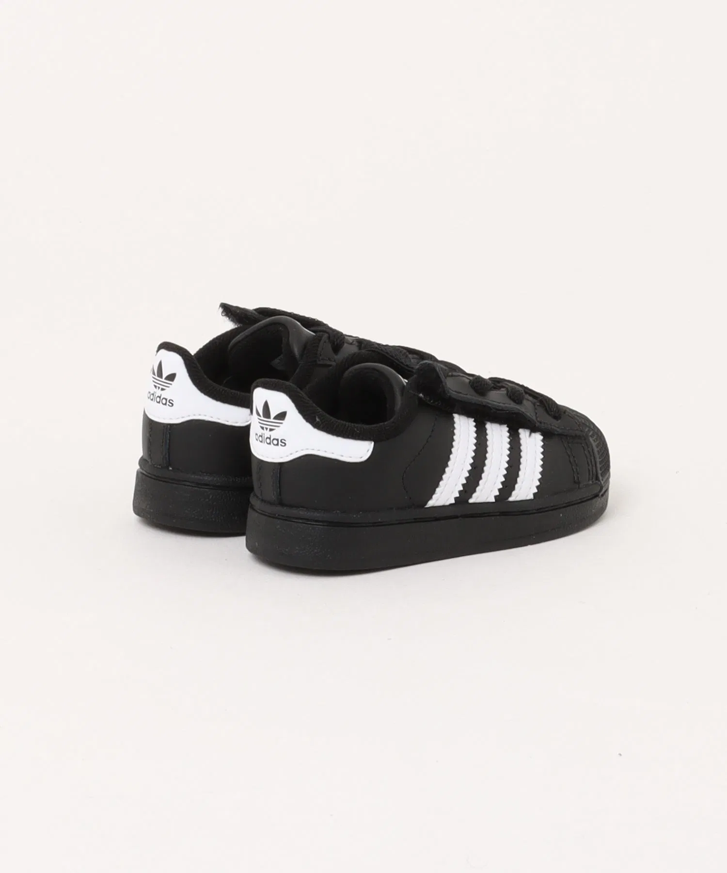 Детские кроссовки Adidas Superstar II CF EL I кожаные чёрные — фото 2