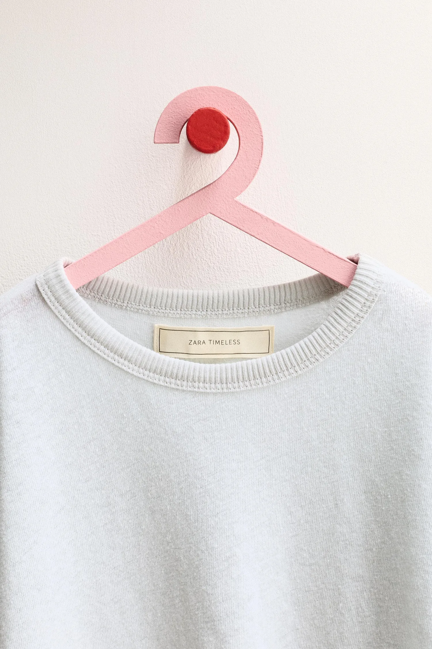 Футболка Zara timeless из однотонного хлопка и льна, светло-голубой — фото 3