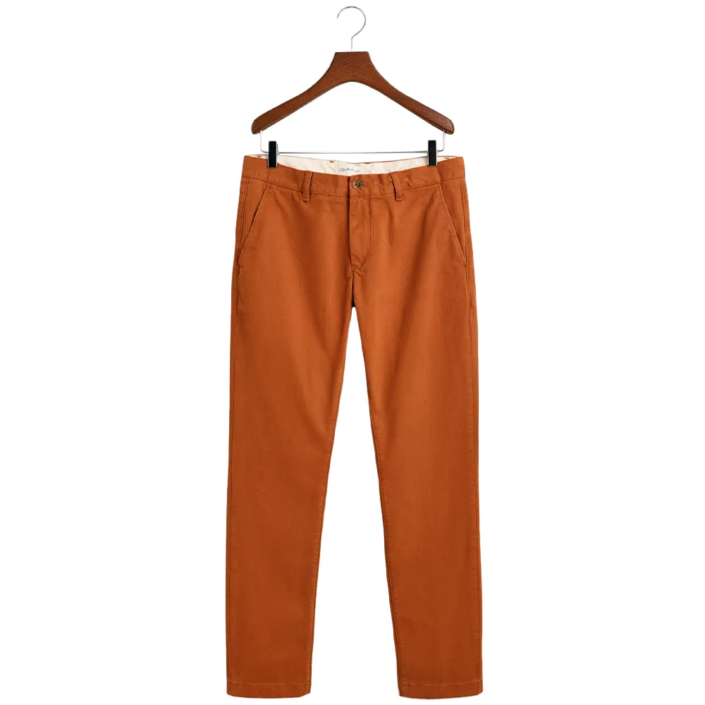 

Брюки чинос Gant Comfort Super Slim Fit, коричневый