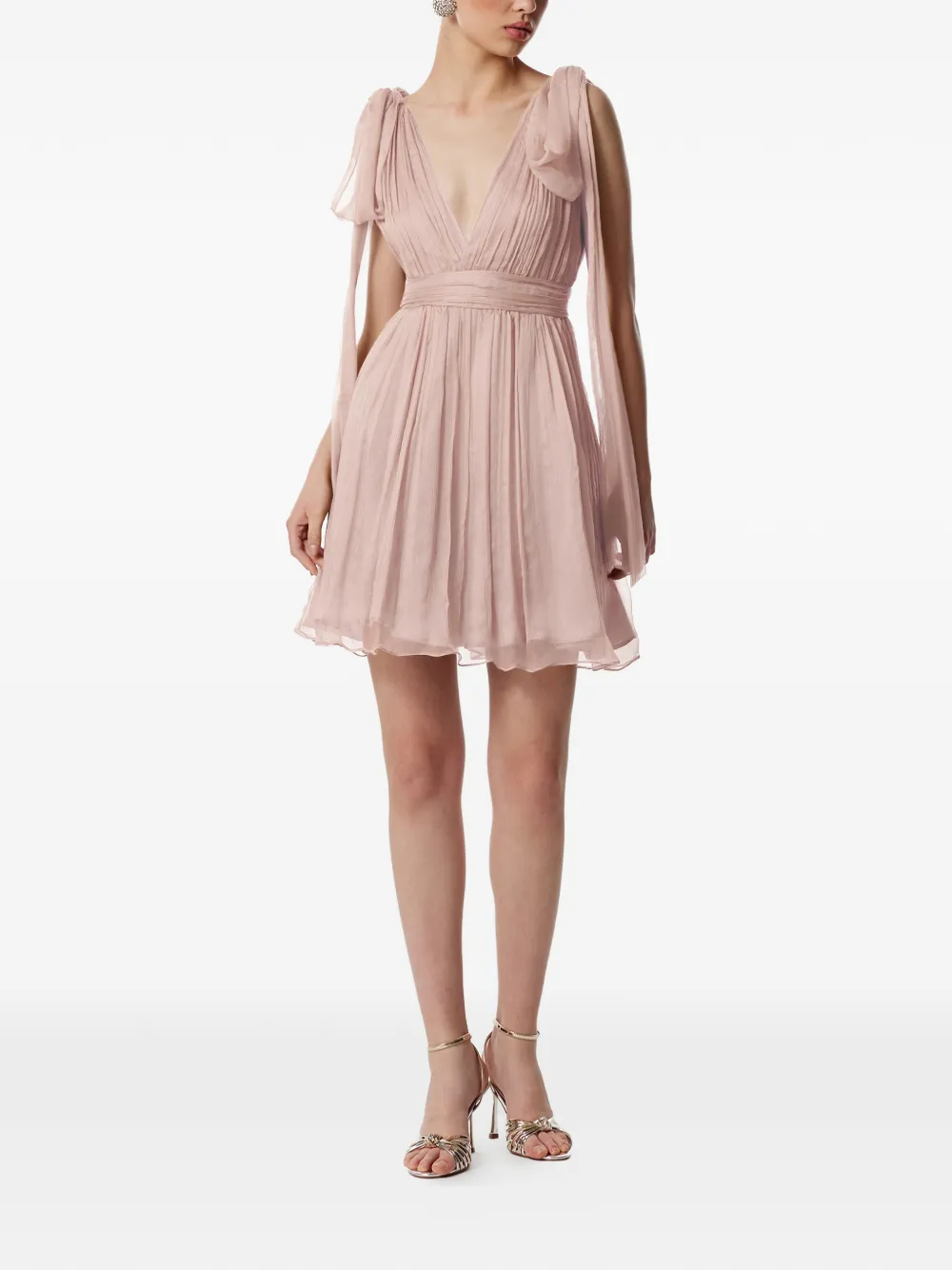 

Платье с V-образным вырезом и завязками Framboise, розовый