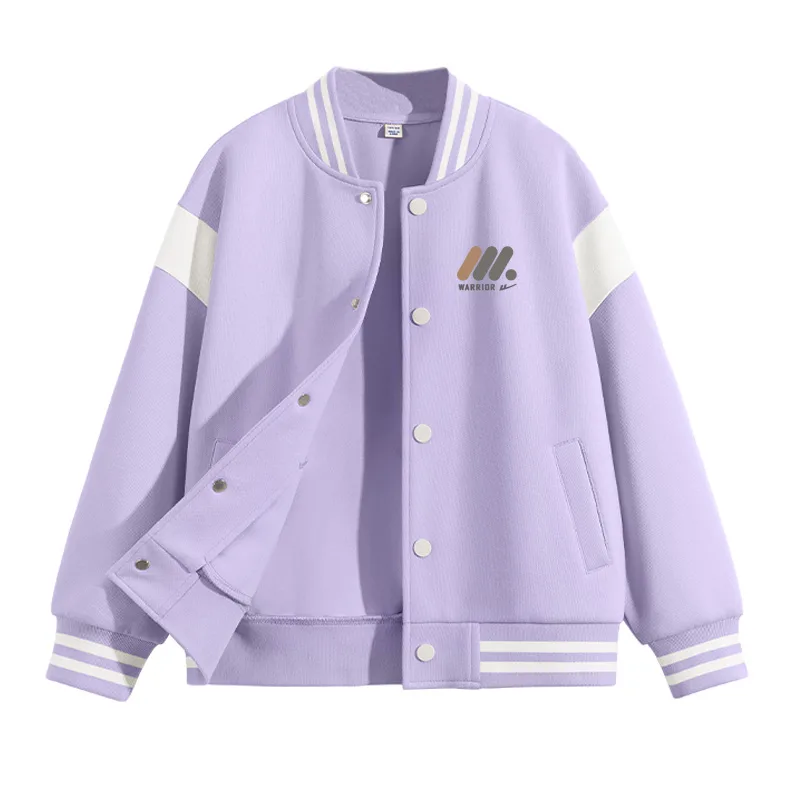 Детская бейсбольная майка со стойкой WARRIOR, Purple H Three Round-Shaped Column Label K