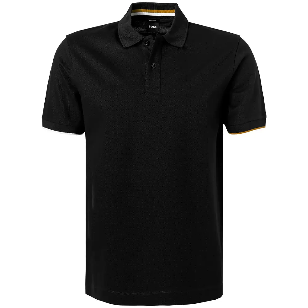 

HUGO BOSS Мужская черная поло, Черный, HUGO BOSS Мужская черная поло