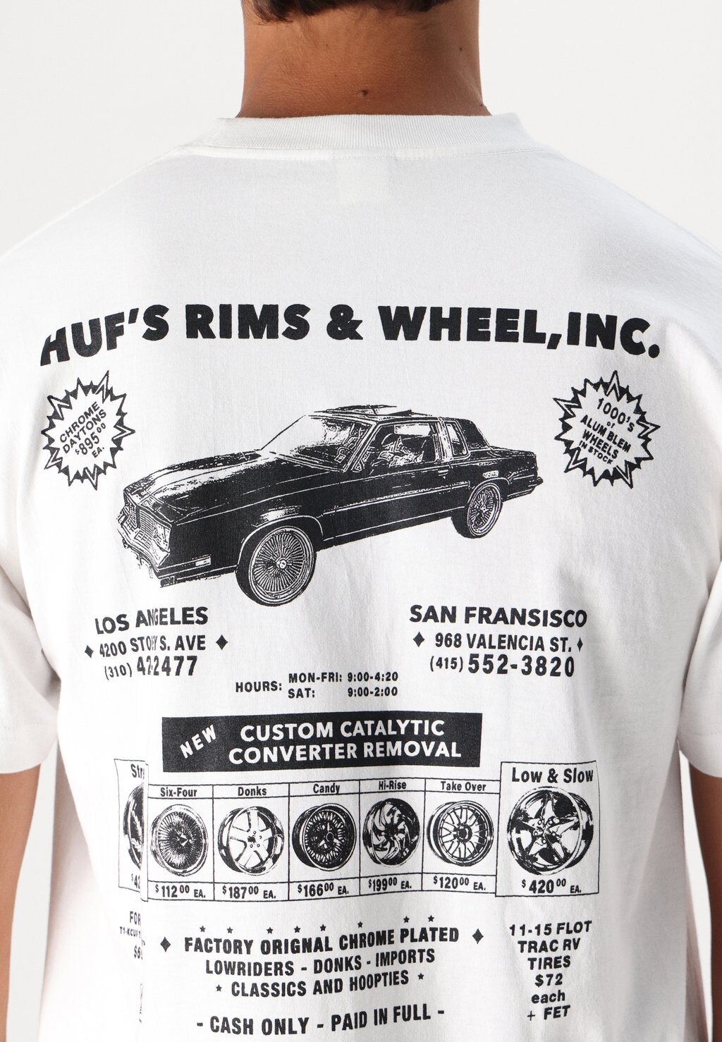 

Футболка с принтом RIM & WHEEL TEE UNISEX HUF, белый