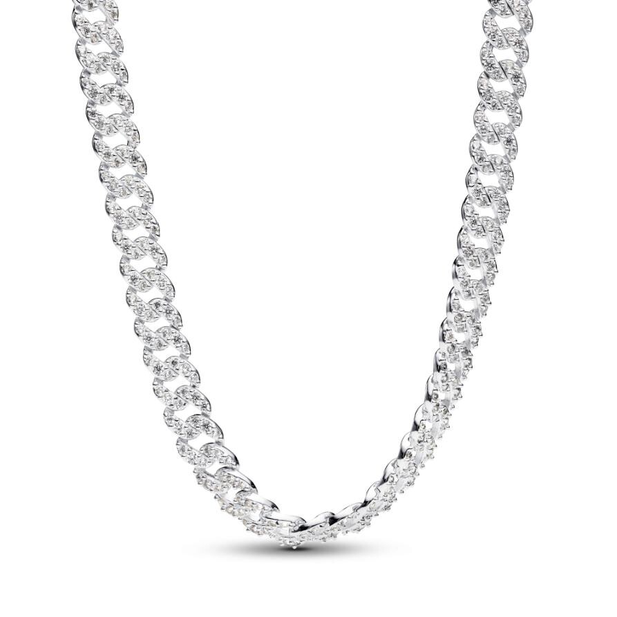

Ожерелье Pavé Cuban Chain Pandora, стерлинговое серебро