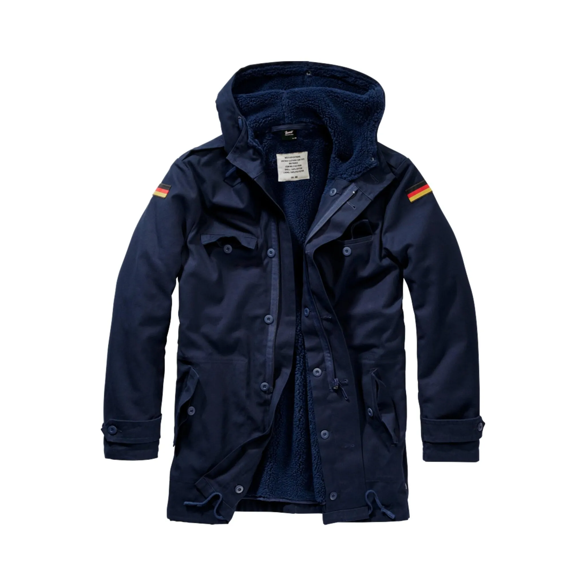 

Куртка всепогодная Brandit " Brandit Men's BW Flag Parka" (1 шт.), с капюшоном, цвет морской волны