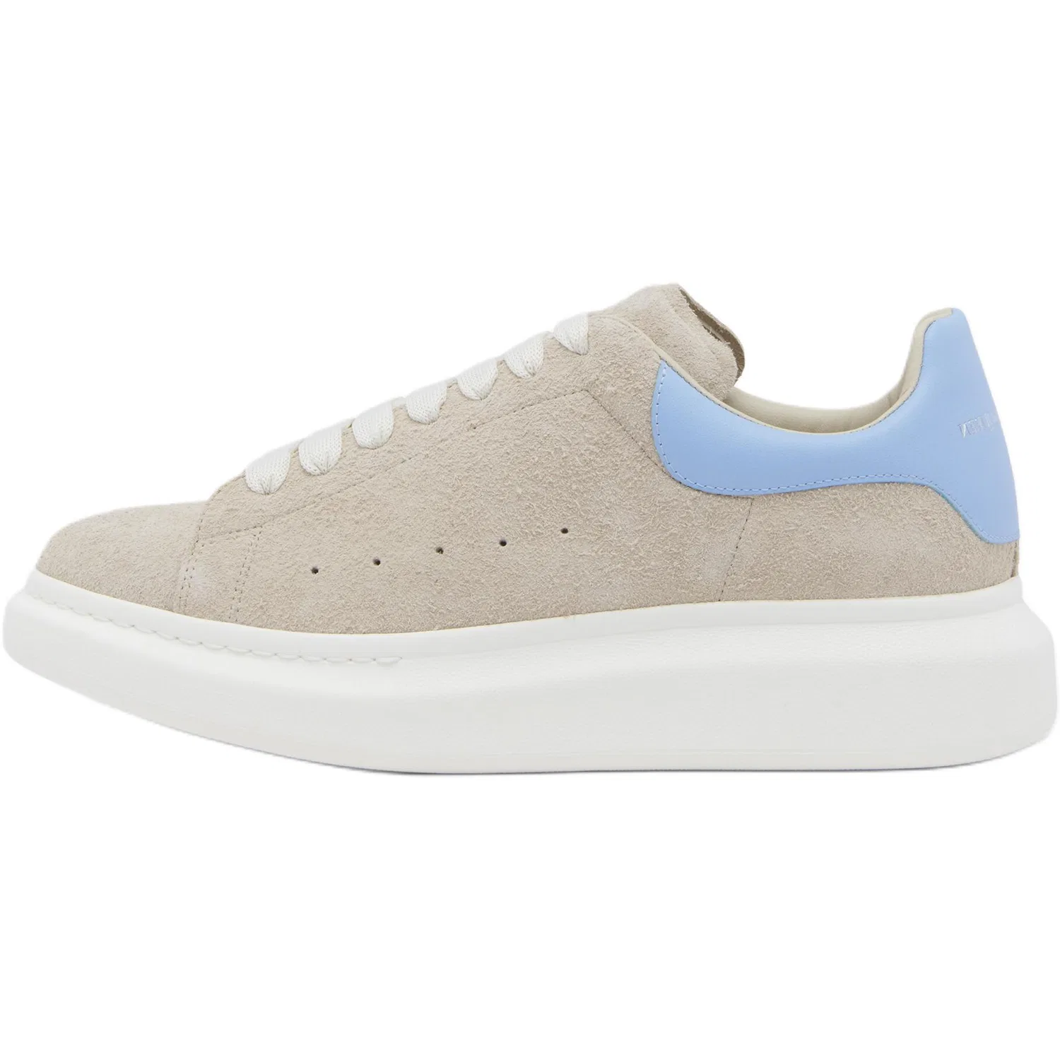 Кроссовки Oversized из телячьей кожи Alexander McQueen Natural & Blue