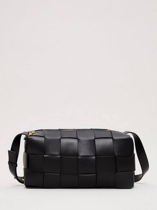 

Плетеная кожаная сумка кросс-боди Phase Eight, Black