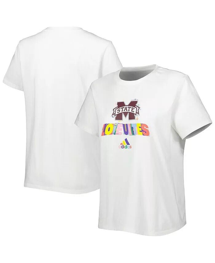 

Женская белая футболка Mississippi State Bulldogs Fresh Pride Adidas, белый