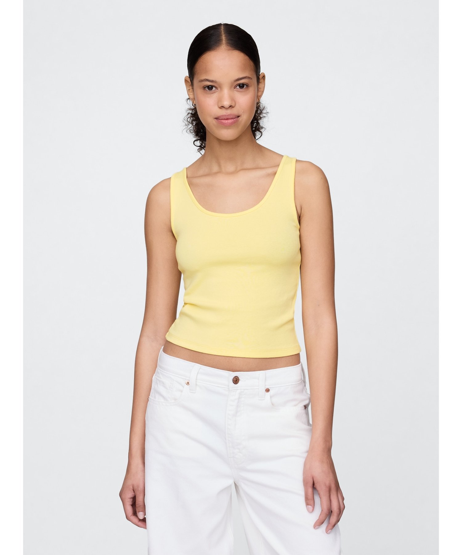 (W) Современный укороченный топ GAP, PALE_BANANA_12-0824TCX