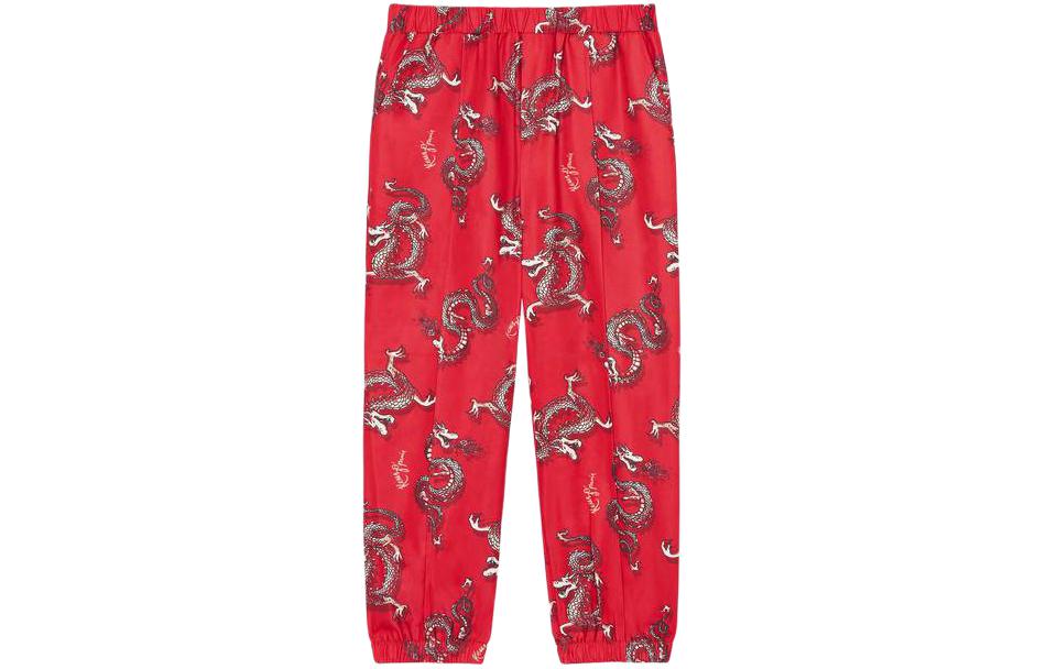 Брюки детские с принтом "Год Дракона" Красные детские KENZO — фото 3