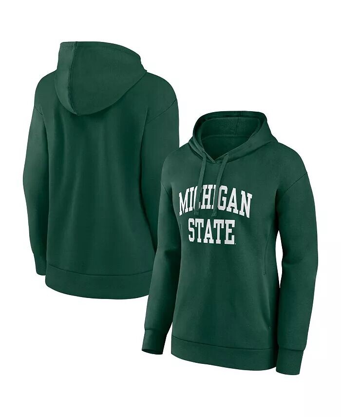 

Женский зеленый пуловер с капюшоном Michigan State Spartans Basic Arch Fanatics
