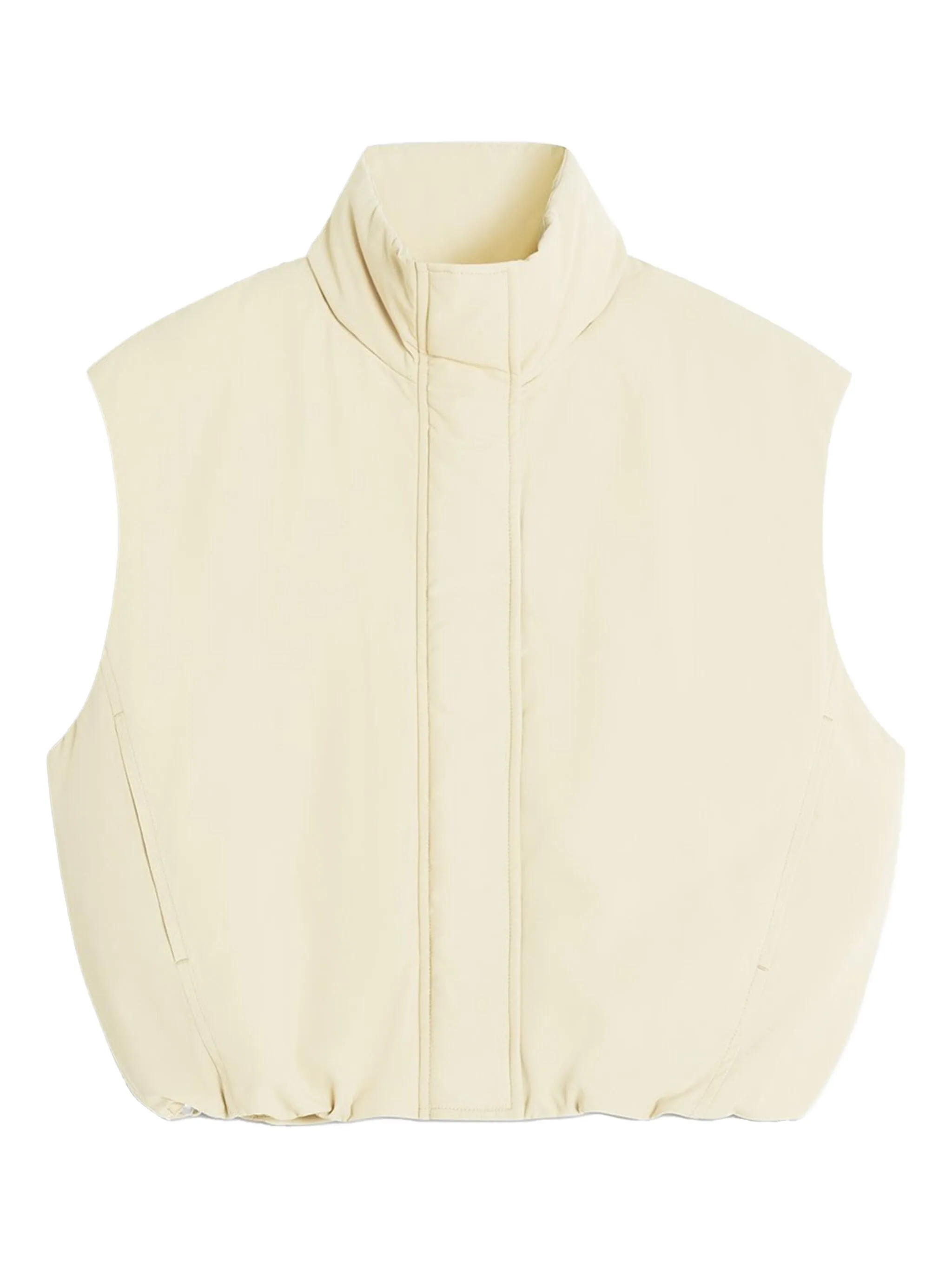 

Пуховик с воротником-воронкой Maison Kitsuné, бежевый