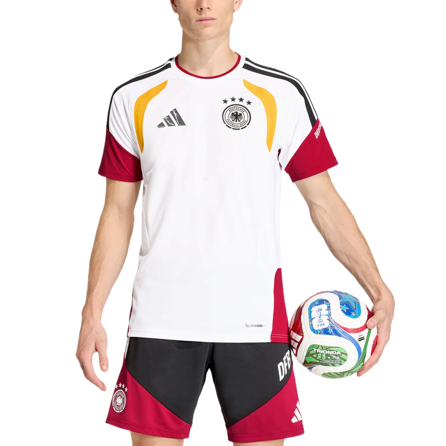 Футболка Германия мужская Adidas, White/Red/Yellow