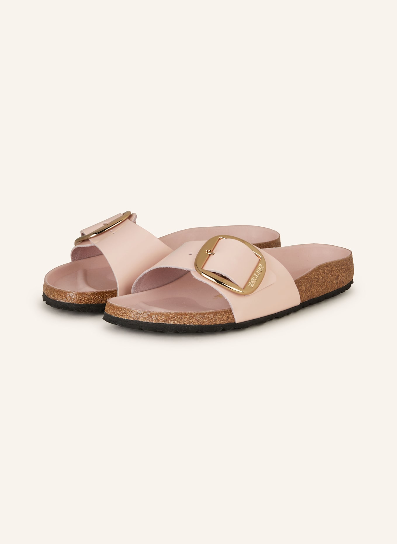 Мюли мадрид большая пряжка лена Birkenstock, розовый