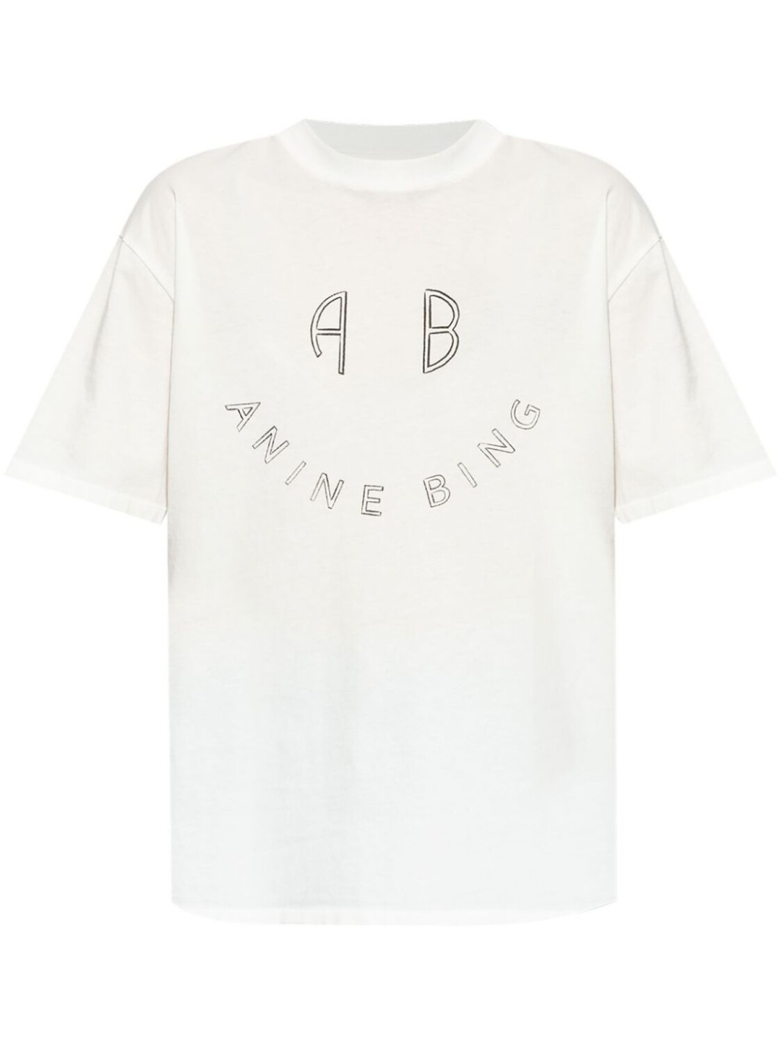 

ANINE BING хлопковая футболка с логотипом, белый