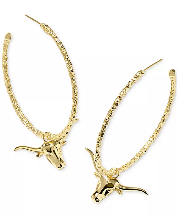 

Большие серьги-кольца из золота с длинным рогом, 2 дюйма Kendra Scott, gold