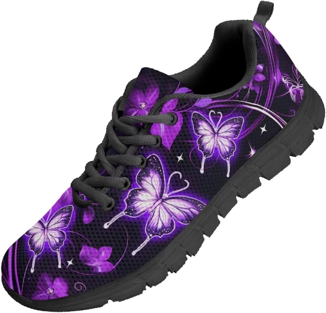 

Мужские кроссовки Funnydude Funny Print для ходьбы, классические шнуровки, дышащие сетчатые кроссовки для бега, фиолетовый