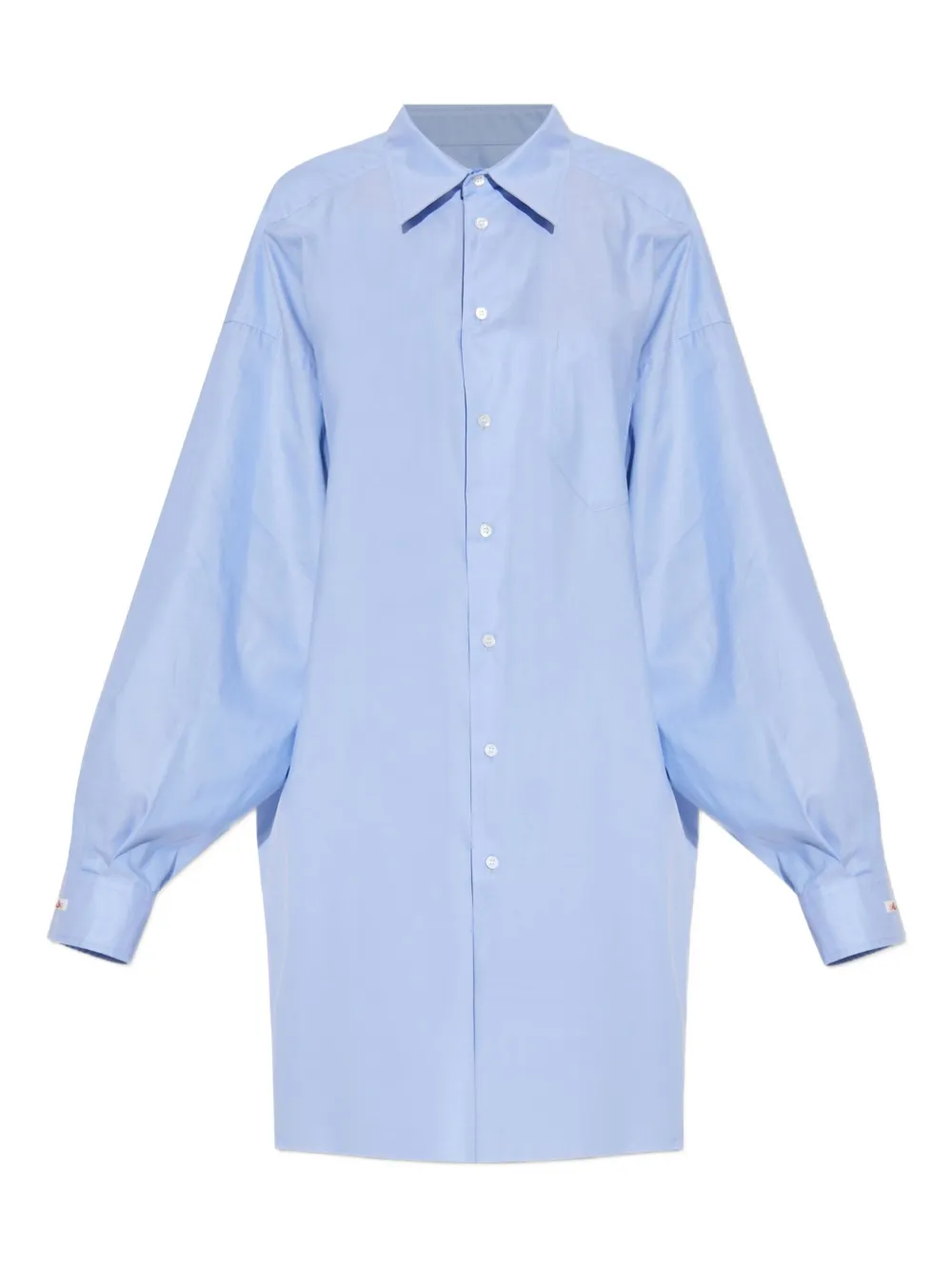 

Хлопковая рубашка с рукавами-фонариками MAISON MARGIELA, синий